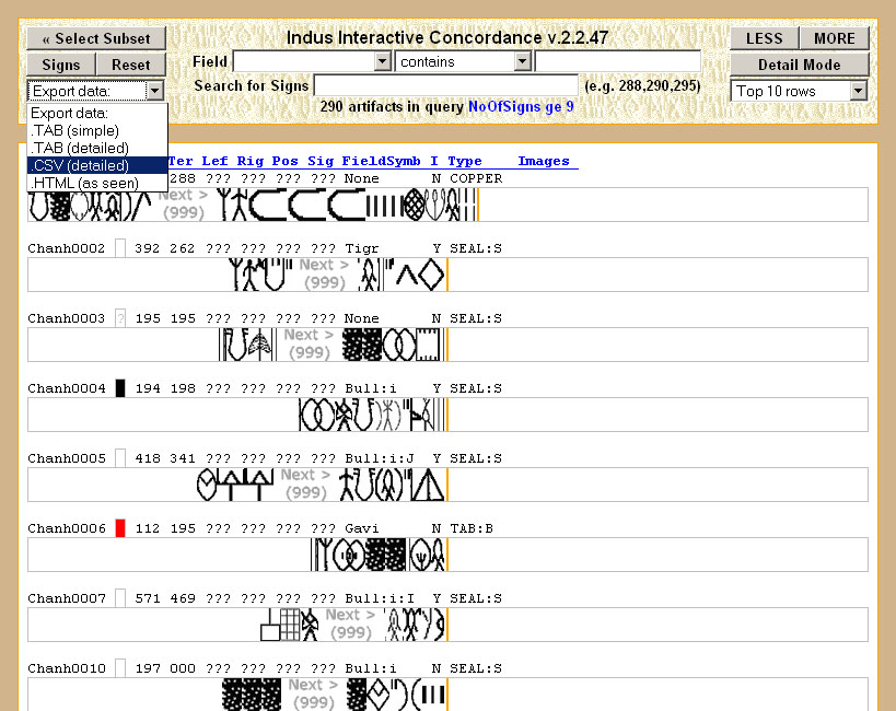 Screenshot from Interactive Archaeology Data Tool
