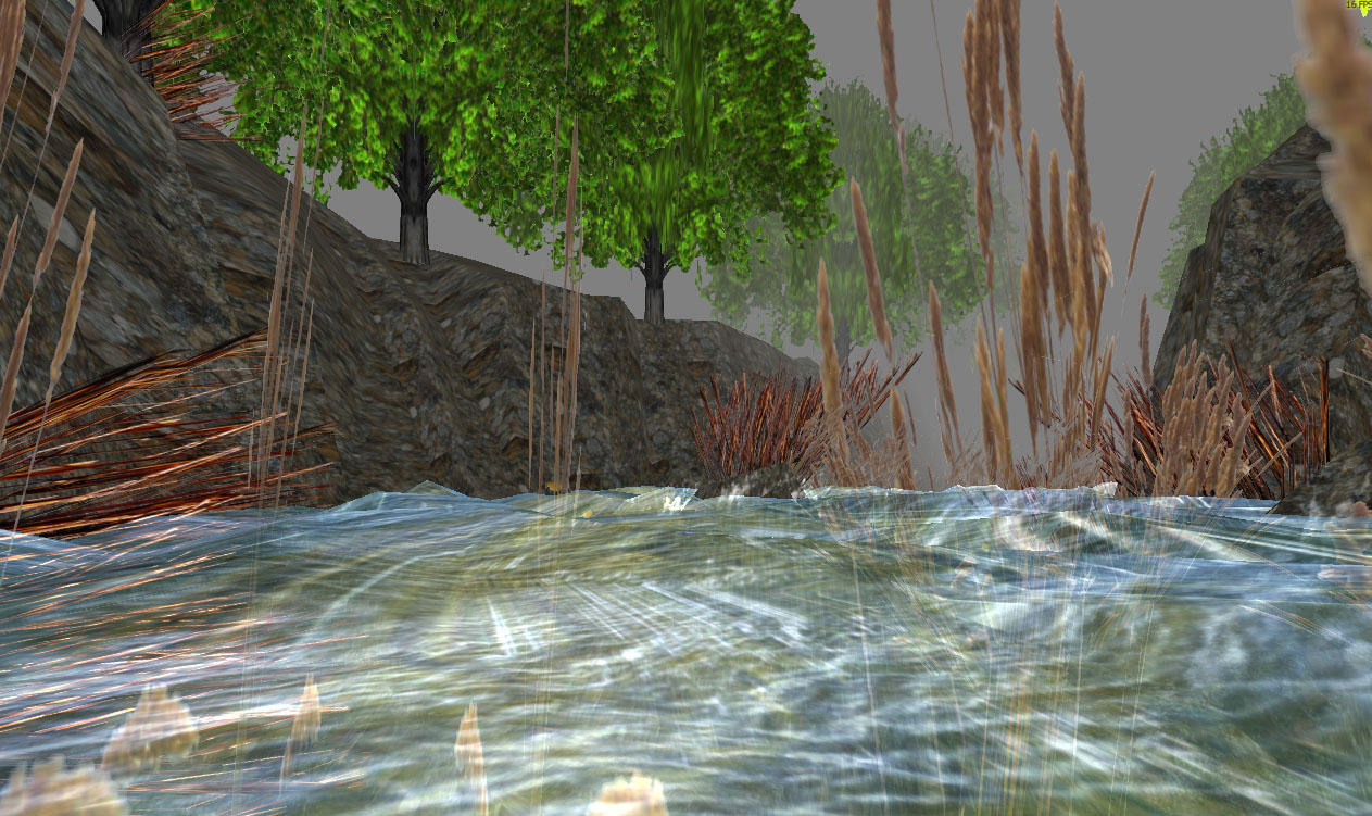 Screenshot from SalmonRun artificial-life simulation
